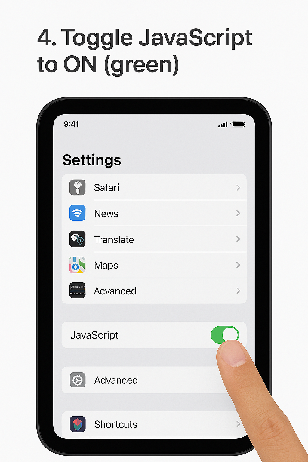 Step 4 screenshot for Safari (mobile)