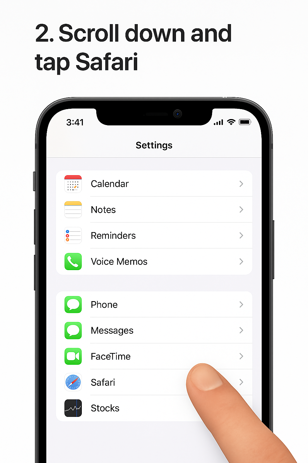 Step 2 screenshot for Safari (mobile)